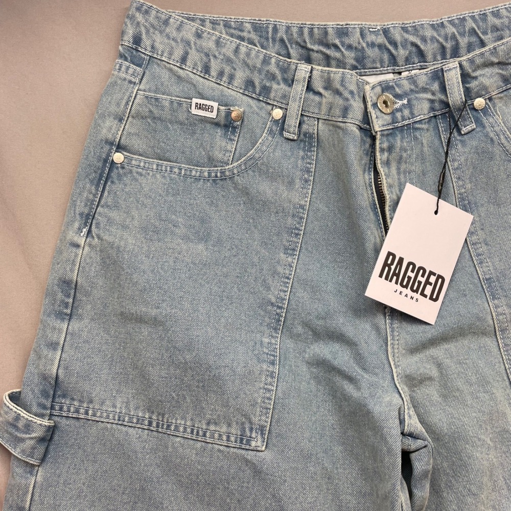 Ragged Jeans Mens 32 Light Wash Carpenter Wide Leg Denim‎ Pants NWT Streetwear